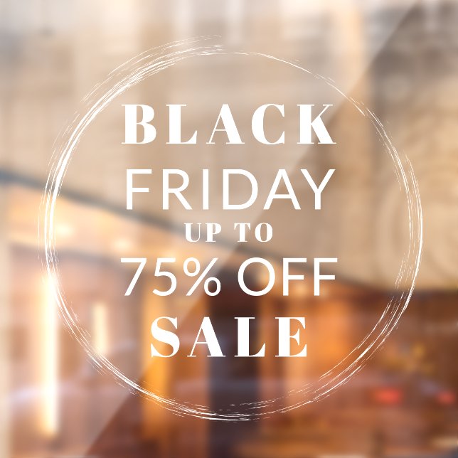 Brush Circle Frame Black Friday Store Sale Window  Window Cling (Sheet 2)