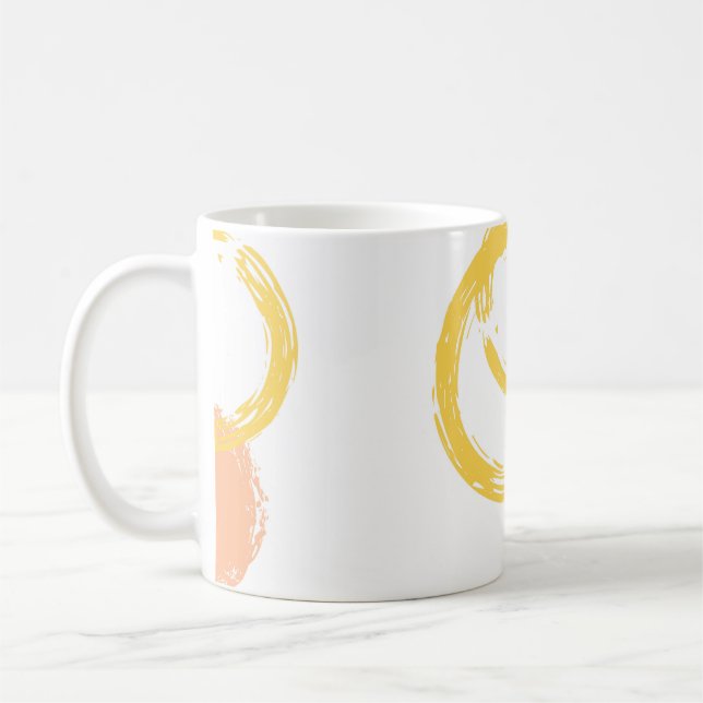 Brush Circle. Vintage Seamless Pattern. Colourful  Coffee Mug (Left)