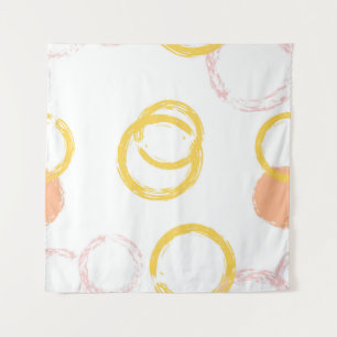 Brush Circle. Vintage Seamless Pattern. Colourful Tapestry