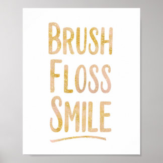 Brush Floss Smile Poster