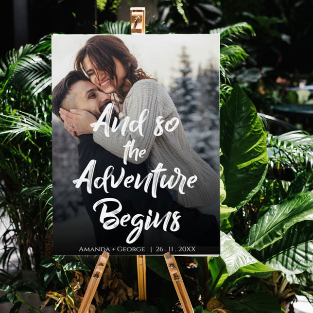 Brush Font "Adventure begins " wedding welcome Poster (Creator Uploaded)