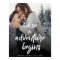 Brush Font "Adventure begins " wedding welcome