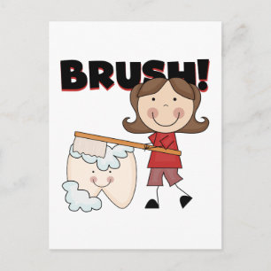 BRUSH - Girl With Tooth Tshirts and Gifts Postcard