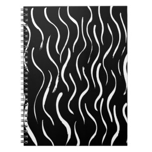 Brush grunge pattern. White and black.abstract,art Notebook