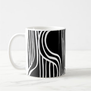 Brush grunge pattern. White and black vintage. abs Coffee Mug