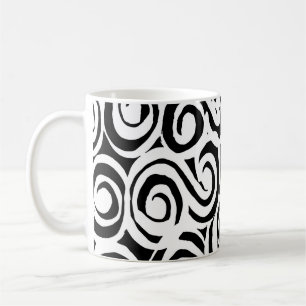 Brush grunge pattern. White and black vintage. abs Coffee Mug