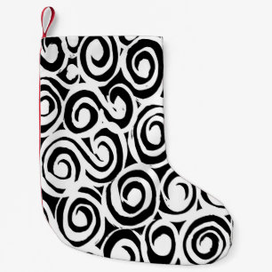 Brush grunge pattern. White and black vintage. abs Small Christmas Stocking