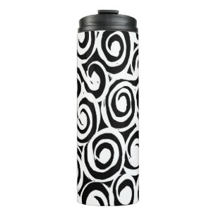 Brush grunge pattern. White and black vintage. abs Thermal Tumbler