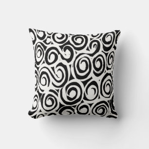 Brush grunge pattern. White and black vintage. abs Throw Pillow