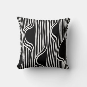 Brush grunge pattern. White and black vintage. abs Throw Pillow