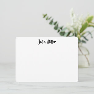 Brush Handwriting Script Personalized Black/White Card