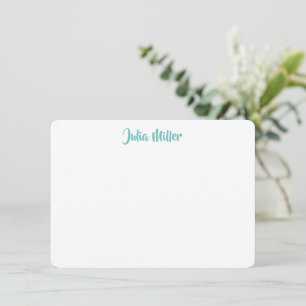 Brush Handwriting Script Personalized Light Teal Card