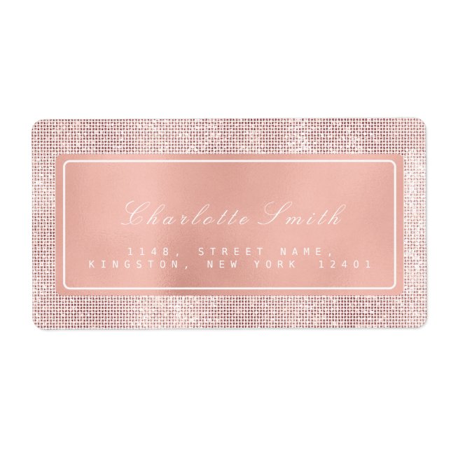 Brush Kiss Rose Gold Retourner l'adresse Étiquette (Devant)