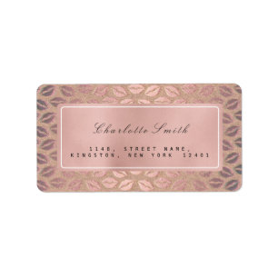 Brush Kiss Rose Gold Retourner l'adresse Étiquette