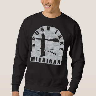 Brush Lake Ice Fishing Michigan Sweatshirt