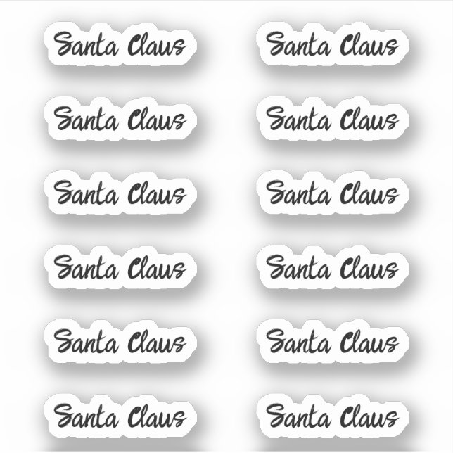 Brush Letter Kiss-Cut Santa Claus Signature (Front)
