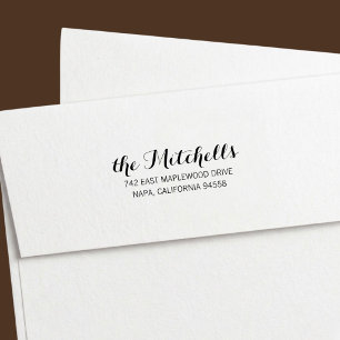 Brush Lettered Return Address Self-inking Stamp