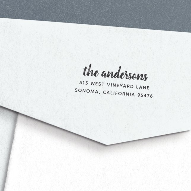 Brush Lettered Return Address Self-inking Stamp (Creator Uploaded)