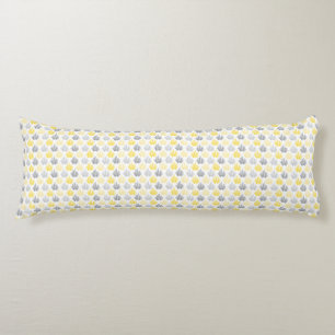 Brush Lined Pattern Yellow & Grey Body Pillow