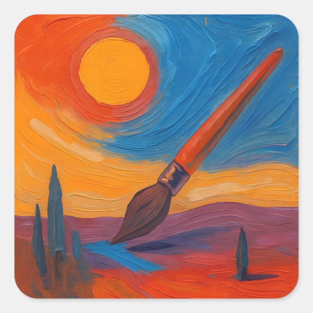 Brush of Dreams Square Sticker (Front)