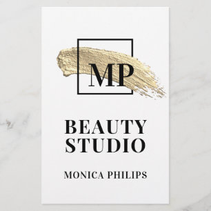 Brush paint abstract gold white  flyer