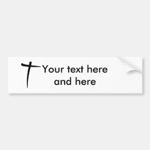 Brush Painted Cross Bumper Sticker