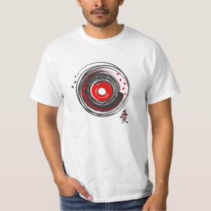 Brush Painted Vinyl Record With The Word Love T-Shirt