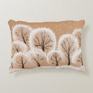 Brush painting. Artistic canvas. Oil art. Accent Pillow