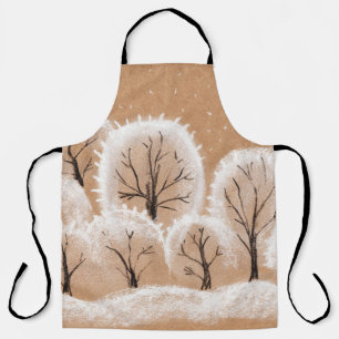 Brush painting. Artistic canvas. Oil art. Apron
