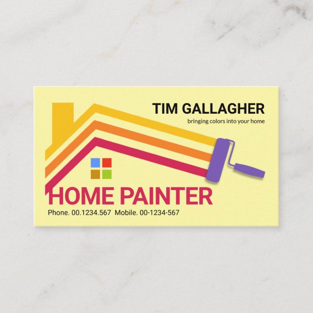 Brush Painting Home Paint Lines Business Card (Front)