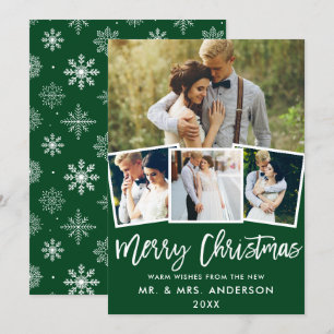 Brush Script 4 Photo Mariage Carte de Noël GS