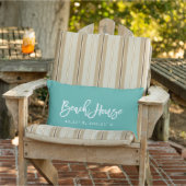 Brush Script Beach House Your Coordinates Lumbar Pillow (Chair)