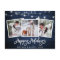 Brush Script Blue Wood Lights 3 Photo Holiday