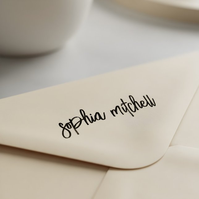 Brush Script Calligraphy Name Rubber Stamp (Creator Uploaded)