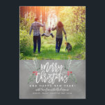 Brush Script Christmas Hollies Photo Chalkboard Holiday Card<br><div class="desc">This whimsical and bold holiday photo card heralds the spirit of the season with its friendly and modern design featuring bold brush script that says "merry christmas" paired with our watercolor hollies. Add the year and your own sentiment.</div>