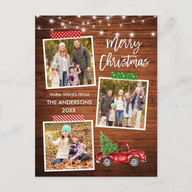 Brush Script Craft Tape Truck Wood Lights Postcard (Front)