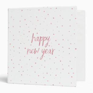 Brush Script Faux Rose Gold Glitter Binder
