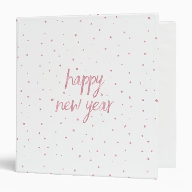 Brush Script Faux Rose Gold Glitter Binder (Front/Inside)