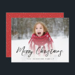 Brush Script Full Photo Christmas Holiday Card<br><div class="desc">Featuring editable brush script and a full photo. Add an additional photo and text to the back for an extra special touch.</div>