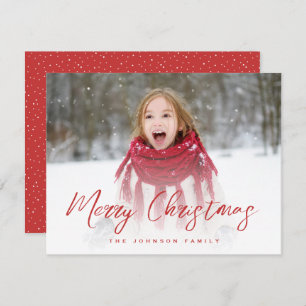 Brush Script Full Photo Christmas Holiday Card