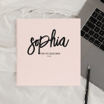 Brush Script Girly Blush Pink 3 Ring Binder<br><div class="desc">Stay organized and make a statement with our personalized binder. Crafted with a minimalist and modern style, this binder is perfect for both school and business use. Your name is beautifully written in modern handwritten brush calligraphy on the cover, giving it a unique and stylish touch. Below your name, add...</div>