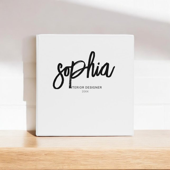 Brush Script Girly White Binder (Creator Uploaded)