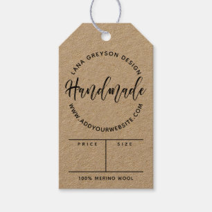 Brush Script Handmade Social Media Price Gift Tags