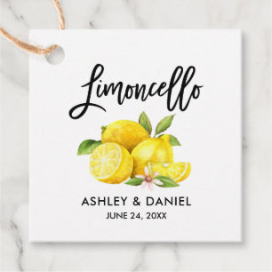 Brush Script Lemons Wedding Limoncello Kraft Favour Tags