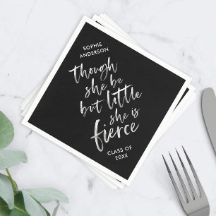 Brush Script Little But Fierce William Shakespeare Napkin