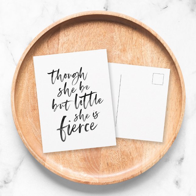 Brush Script Little But Fierce William Shakespeare Postcard (Creator Uploaded)