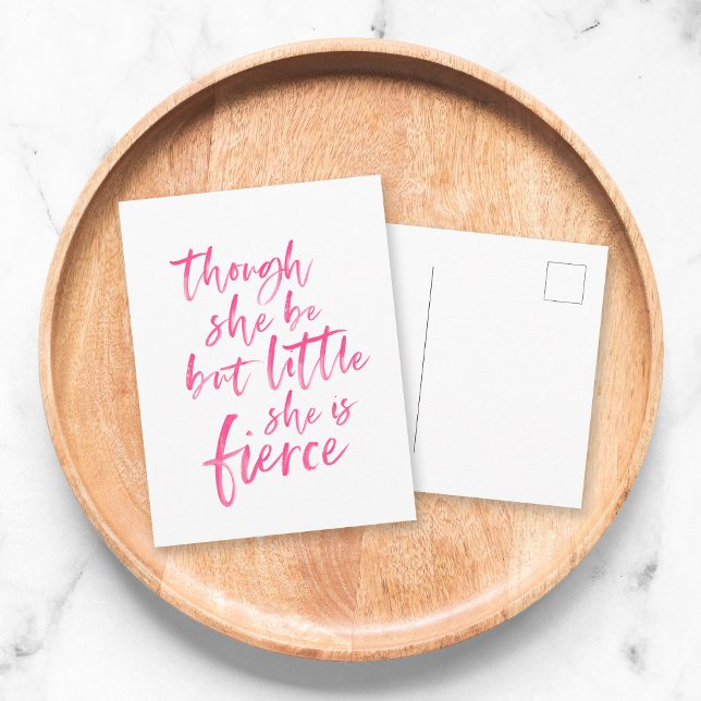 Brush Script Little But Fierce William Shakespeare Postcard (Creator Uploaded)