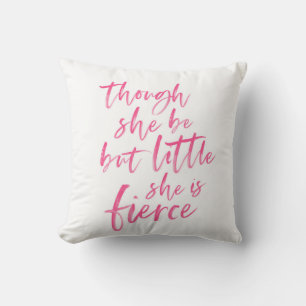 Brush Script Little But Fierce William Shakespeare Throw Pillow
