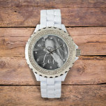 Brush Script Love Custom Photo Watch<br><div class="desc">This keepsake watch features your favorite photo with the word 'Love' overlaid in a romantic white decortive brush script.  Order for yourself or for someone you love.</div>