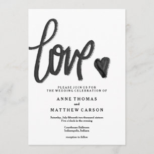 Brush Script Love  Faire-part de mariage